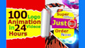 create 100 animation logo intro video in 4k