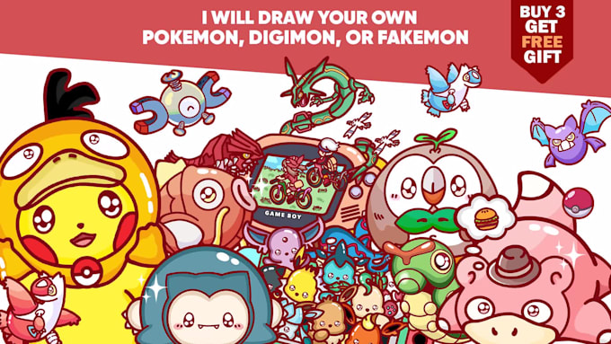 draw your own kawaii pokemon, digimon, or fakemon characters