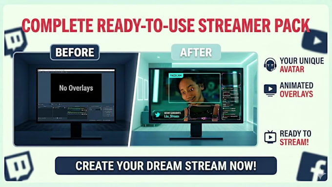 create a full cinematic 3d stream package