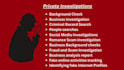 provide online investigation services and background checks
