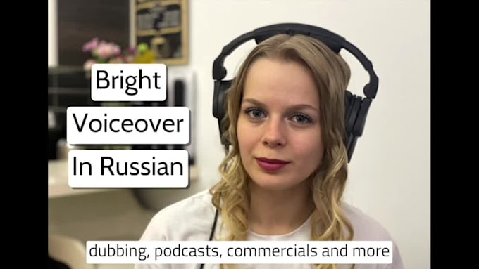 record a bright female voice over in russian