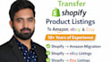 transfer shopify product listings on amazon, ebay listings and etsy listings