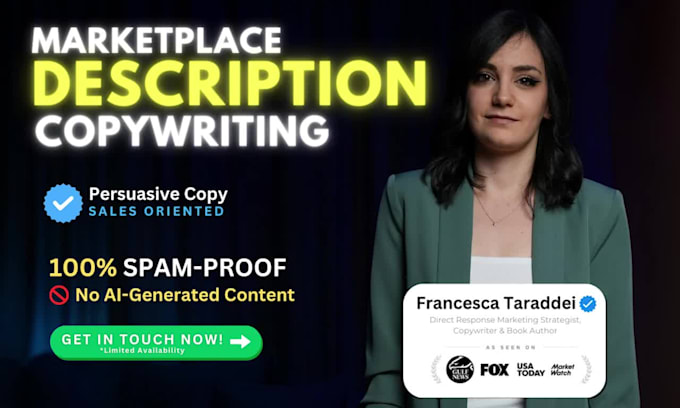 do sales copywriting and SEO optimization for your listings