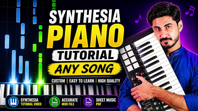 make synthesia piano tutorial video with midi