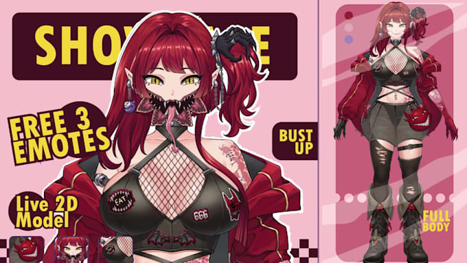 design vtuber model and rigging live2d anime in high quality