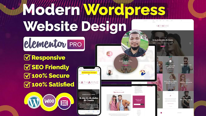 create modern wordpress website design with elementor pro