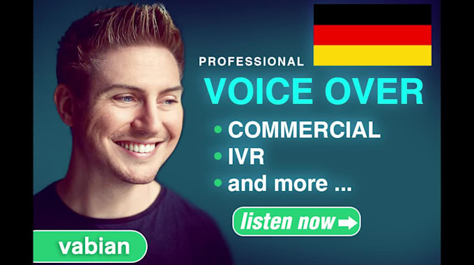 record your german male voice over for commercial  explanatory and much more