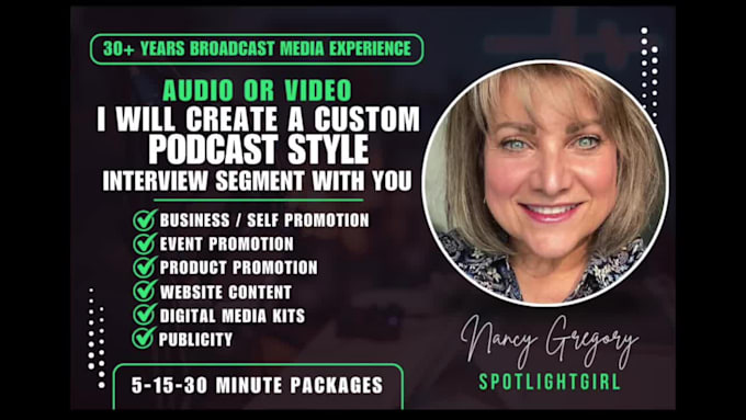 produce a podcast interview with you for self promotion