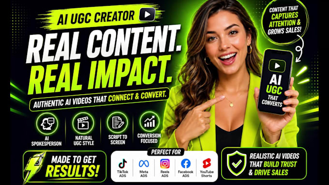 create ai ugc video ads for tiktok, instagram and facebook
