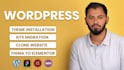 install wordpress theme and customized with elementor pro, divi, beaverbuilder