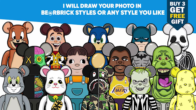 draw your photo in bearbrick style