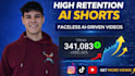 create high retention ai faceless short videos