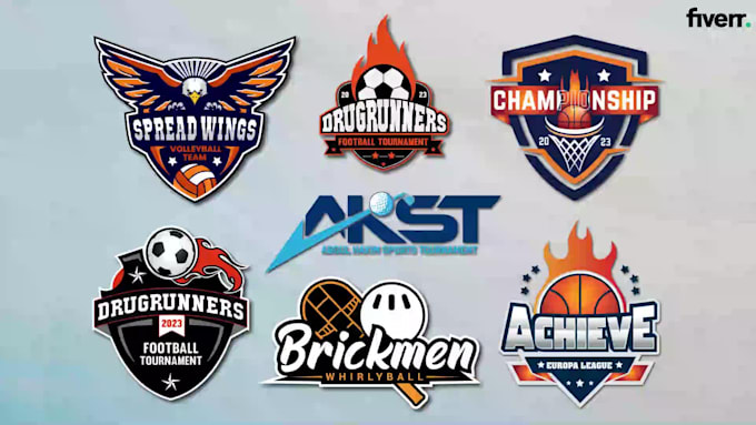 design baseball, basketball, volleyball, tennis, football, and golf sports logo