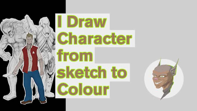 draw character sketch to coloured