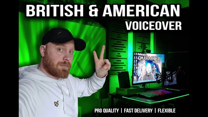 offer a professional british or american male voiceover