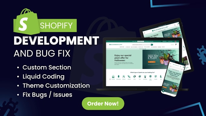 do shopify custom coding and bug fix