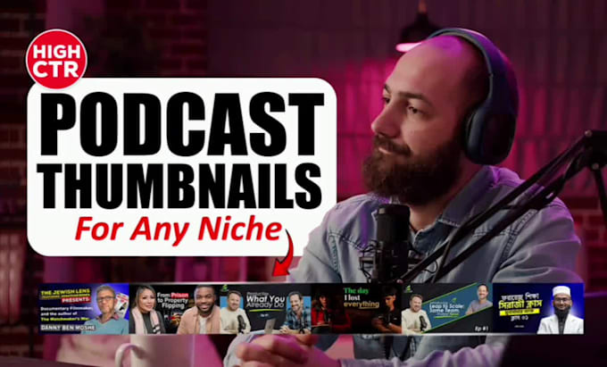 podcast and interview youtube thumbnails