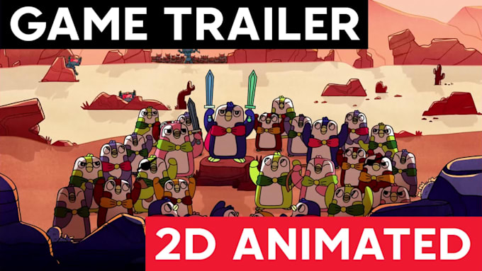 custom and energetic 2d game trailer