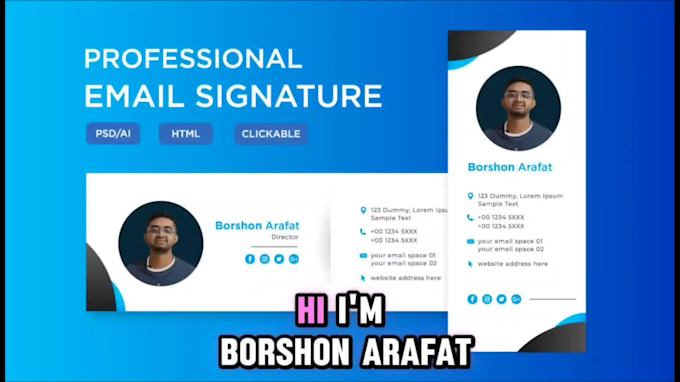 design clickable HTML email signature footer
