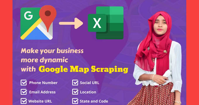 Scrape google maps for your business leads by Parvin_paruu | Fiverr
