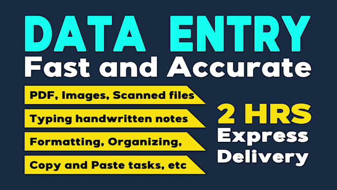 fast and accurate data entry, manual typing work job