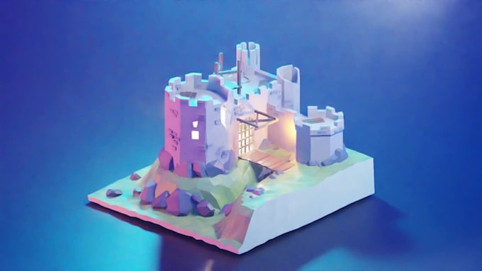 create low poly 3d game assets and environment