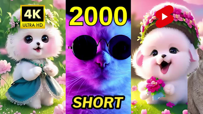 produce 2000 high quality cat short videos and pet reels for youtube short