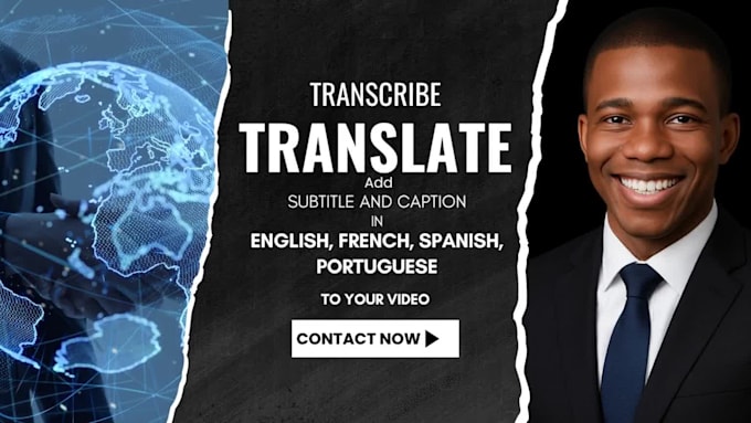 translate subtitle and caption in english, spanish, german, portuguese to video