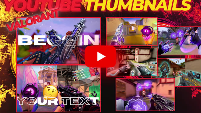design a custom gaming youtube thumbnail fast