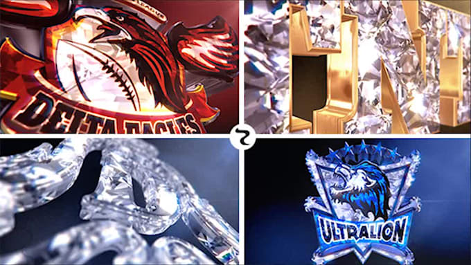 create 3d logo animation diamond intro