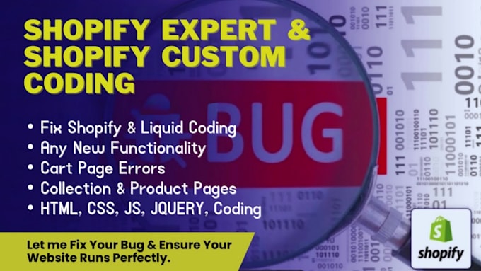 fix your shopify store error bug or liquid coding