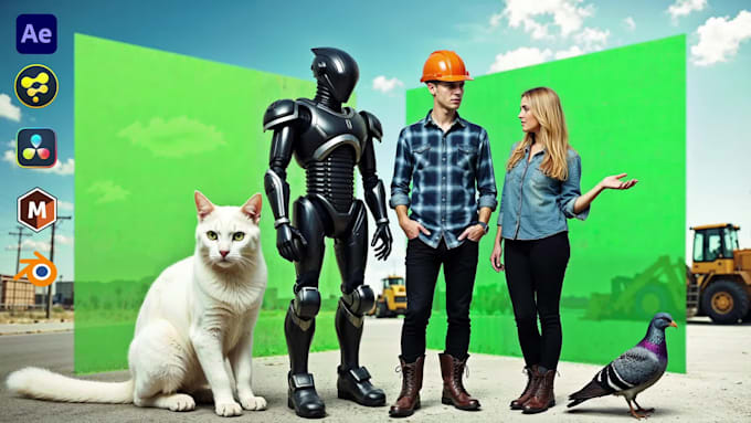 professionally removal green screen, led screen replacement, and do motion track