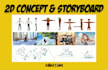 create 2d concept, storyboard and background