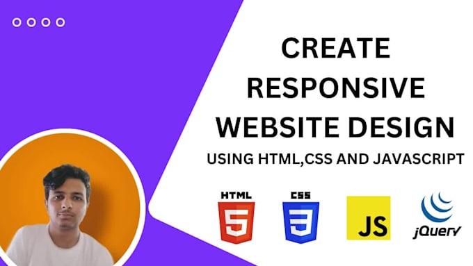 Create a responsive website design with html, css and js by Vansh_p ...