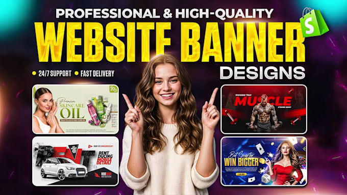 design creative website banner, slider and shopify banner
