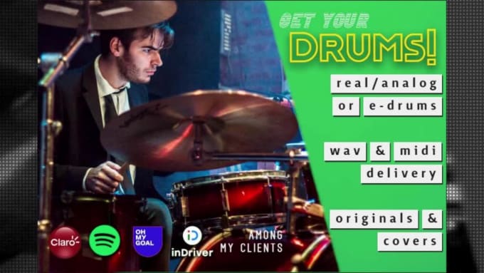 Be　or　real　by　drums　analog　your　recording　drummer,　electronic　Tomitemp　Fiverr