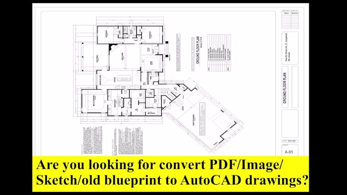 convert PDF, blueprint, sketch to editable autocad dwg