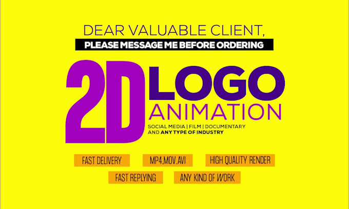 do custom 2d logo animation and GIF