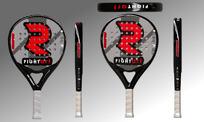 do 2d 3d padel racket designing with animation and photo