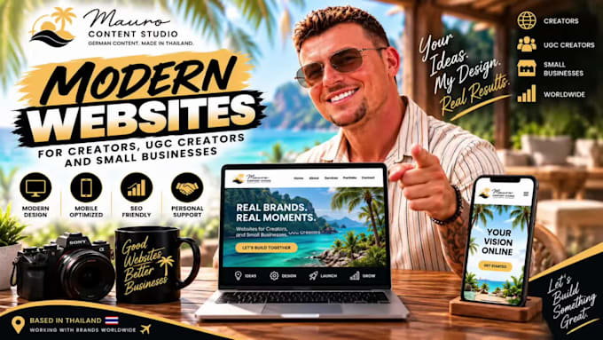 design a modern website for creators, ugc creators and small businesses
