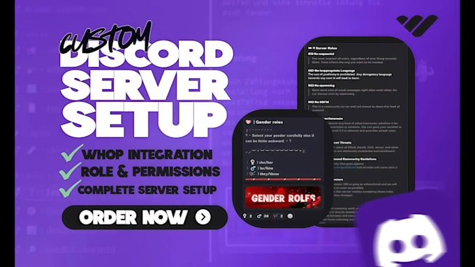 do discord server setup with bots roles and security