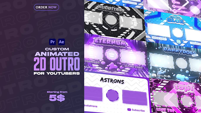 create super epic 2d gaming outro for youtube or twitch