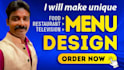 make food menu, restaurant menu and menu board design