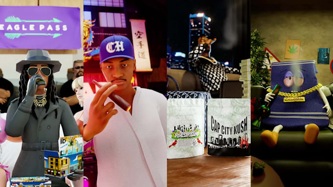 create 3d cannabis product ads for new drops