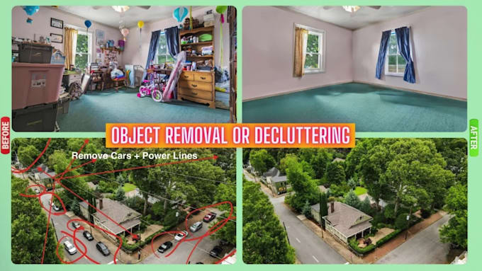 declutter and remove objects for real estate photo editing