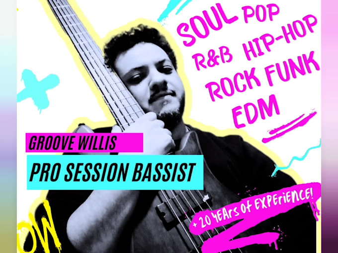 be your pro bass player for funk rnb hip hop rock pop edm