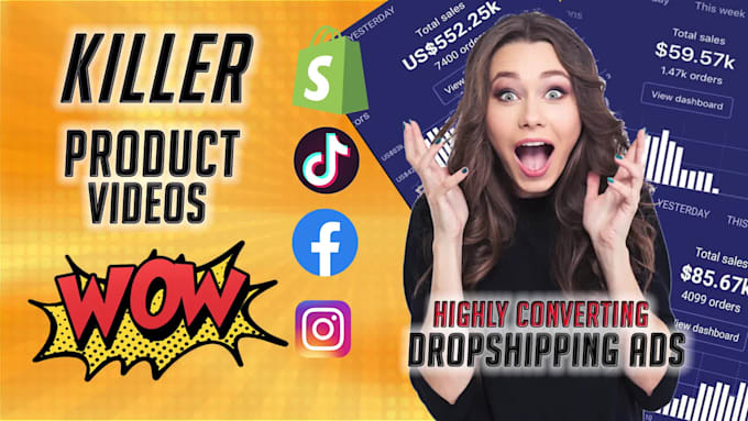 create shopify drop shipping facebook video ads