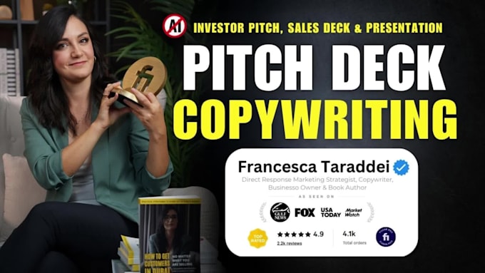 write your pitch deck, sales pitch and presentation copy