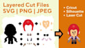 vector tracing of your image, svg layered file for cricut