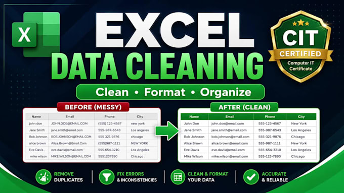 clean and format messy excel data